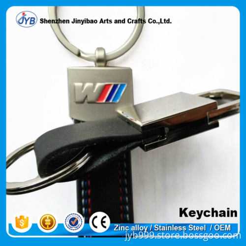 custom hot sale leather car logo keyrings for business
